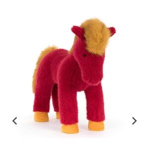 Jellycat Red and Yellow Plush Horse